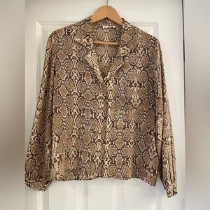 Anine Bing Lilah Silk Blouse in Python